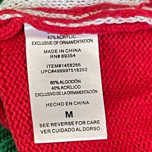 To Be Jolly NAUGHTY OR NICE Changeable Sequin Ugly Christmas Sweater Size Med - Picture 5 of 5